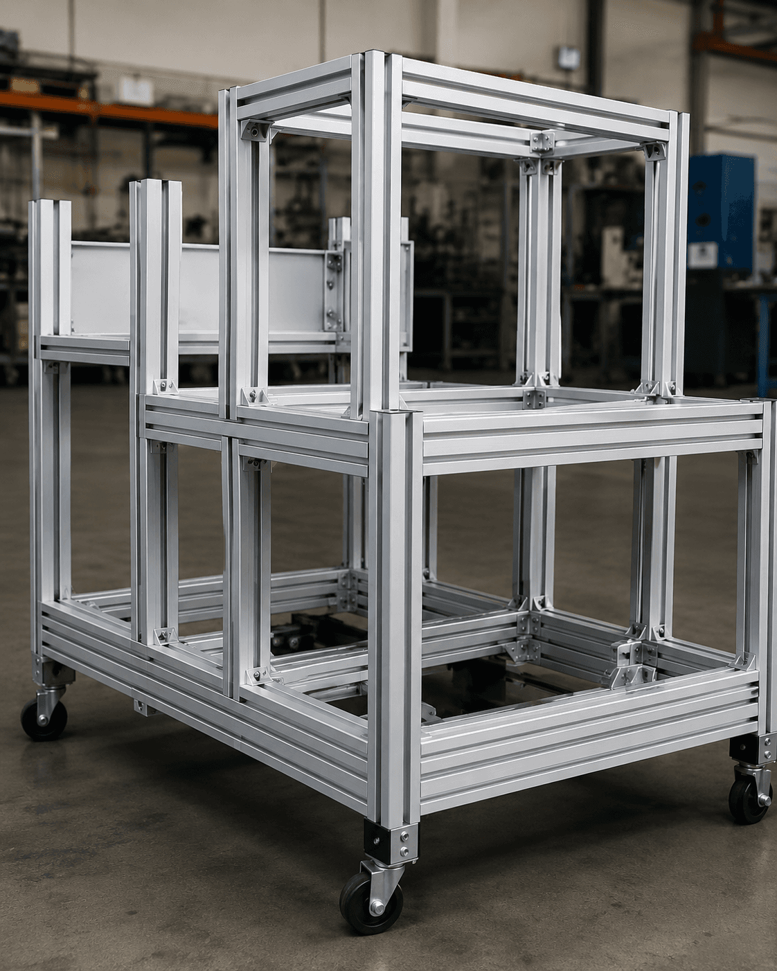 Aluminium profile assemblies and modular workstation frames